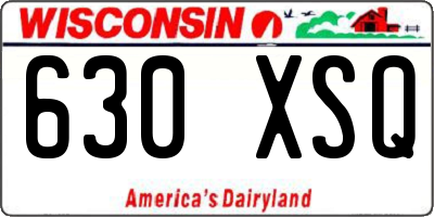 WI license plate 630XSQ