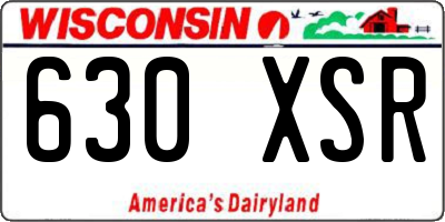 WI license plate 630XSR