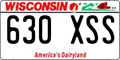 WI license plate 630XSS
