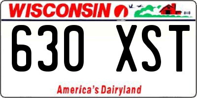 WI license plate 630XST