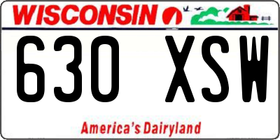WI license plate 630XSW