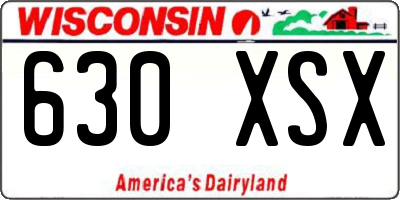 WI license plate 630XSX