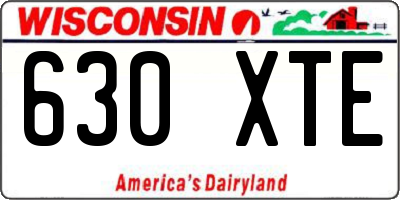 WI license plate 630XTE