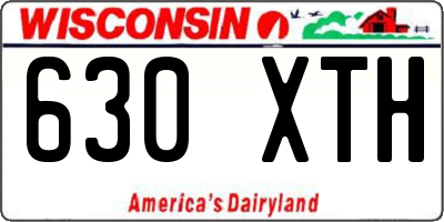 WI license plate 630XTH