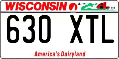 WI license plate 630XTL