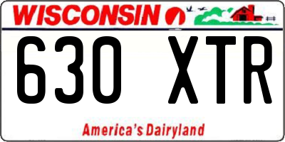 WI license plate 630XTR