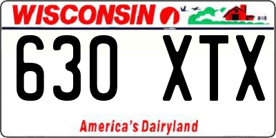 WI license plate 630XTX