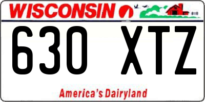 WI license plate 630XTZ