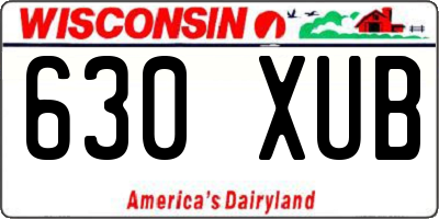 WI license plate 630XUB