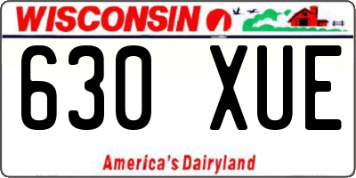 WI license plate 630XUE