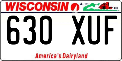 WI license plate 630XUF