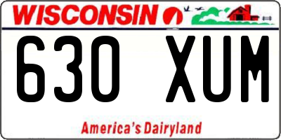 WI license plate 630XUM