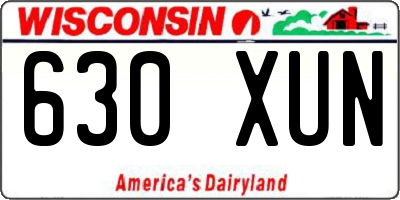 WI license plate 630XUN