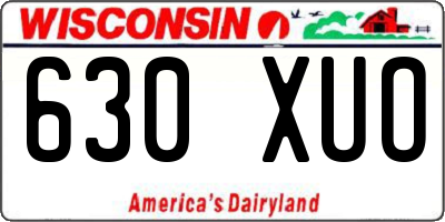 WI license plate 630XUO