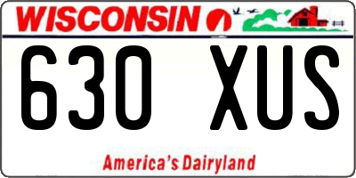 WI license plate 630XUS