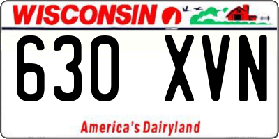 WI license plate 630XVN