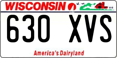 WI license plate 630XVS