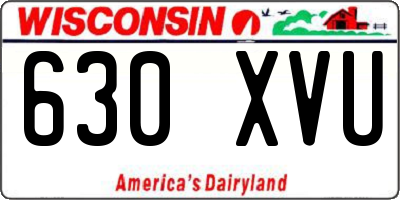 WI license plate 630XVU