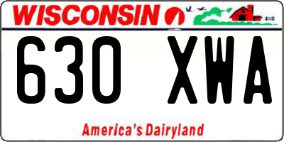 WI license plate 630XWA