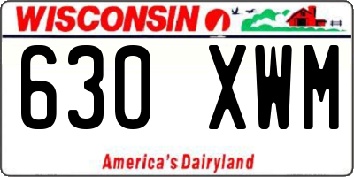 WI license plate 630XWM
