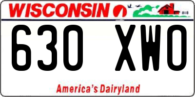 WI license plate 630XWO