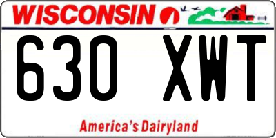 WI license plate 630XWT