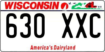 WI license plate 630XXC