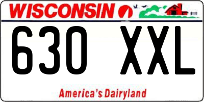WI license plate 630XXL