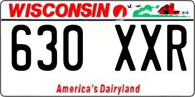 WI license plate 630XXR