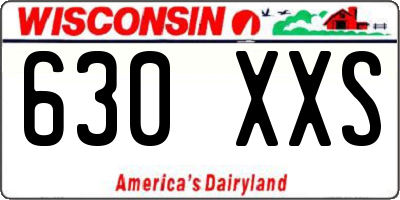WI license plate 630XXS