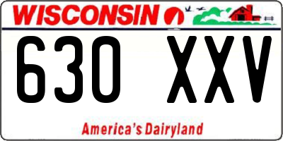 WI license plate 630XXV