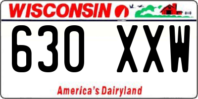 WI license plate 630XXW