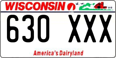 WI license plate 630XXX