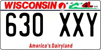 WI license plate 630XXY