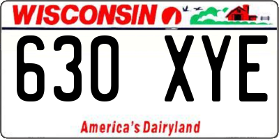 WI license plate 630XYE