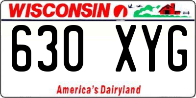 WI license plate 630XYG