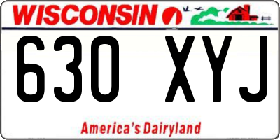 WI license plate 630XYJ
