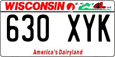WI license plate 630XYK