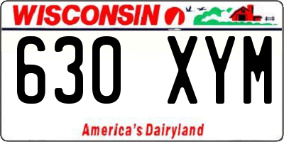 WI license plate 630XYM