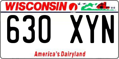 WI license plate 630XYN