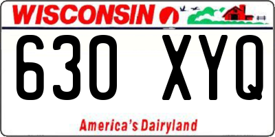 WI license plate 630XYQ