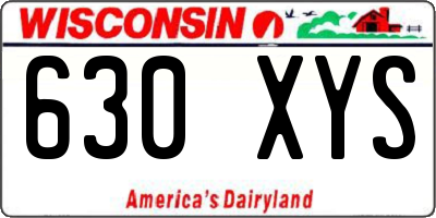 WI license plate 630XYS