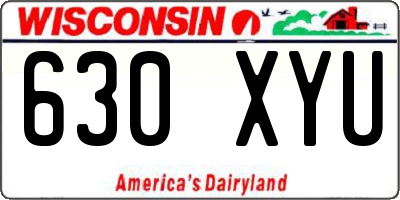 WI license plate 630XYU