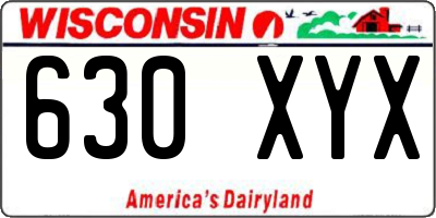 WI license plate 630XYX