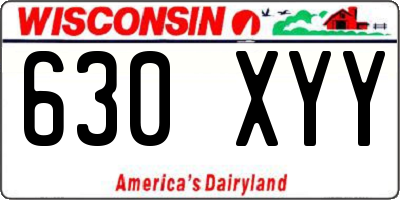 WI license plate 630XYY