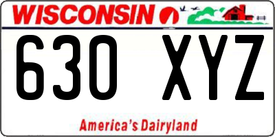 WI license plate 630XYZ