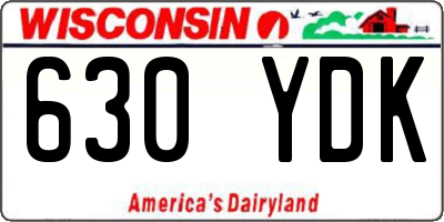 WI license plate 630YDK