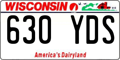 WI license plate 630YDS