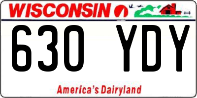WI license plate 630YDY