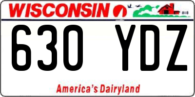 WI license plate 630YDZ